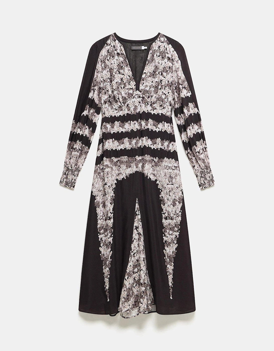 Placement Print Maxi Dress - Light Pink