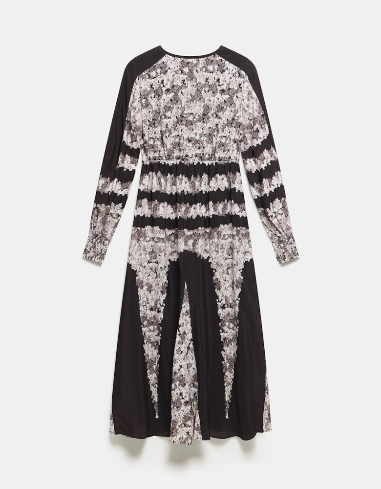 Placement Print Maxi Dress - Light Pink