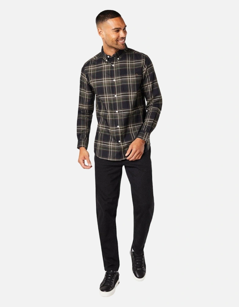 Mens Matrix Check Long-Sleeved Shirt