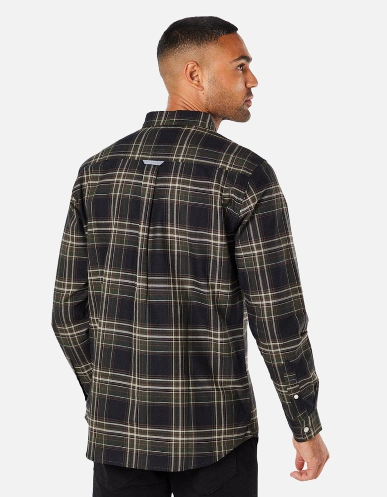 Mens Matrix Check Long-Sleeved Shirt