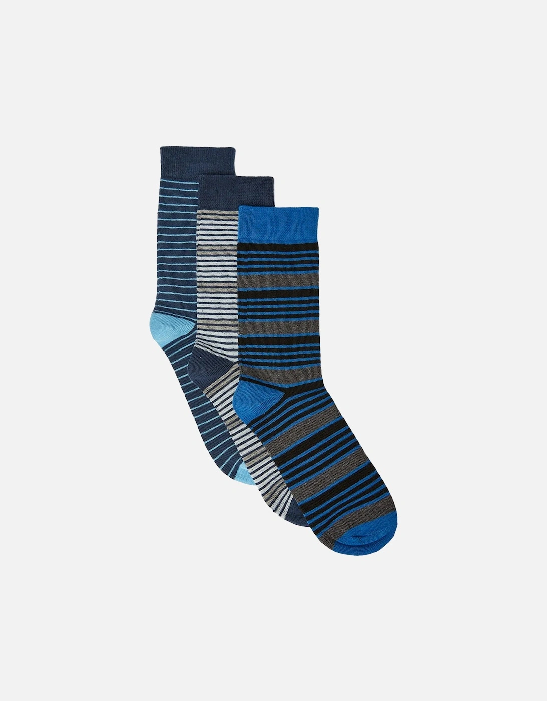 Mens Fine Stripe Socks (Pack of 3), 4 of 3