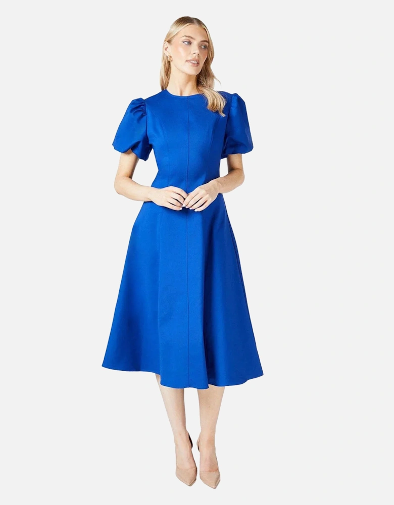 Womens/Ladies Puff Sleeve Midi Dress