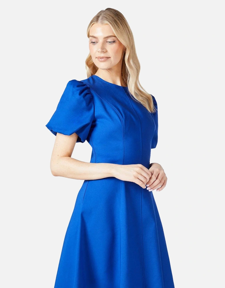 Womens/Ladies Puff Sleeve Midi Dress