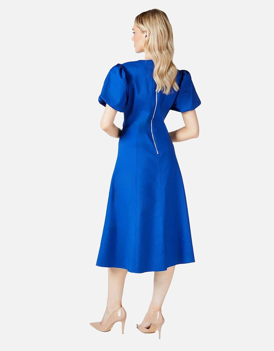 Womens/Ladies Puff Sleeve Midi Dress