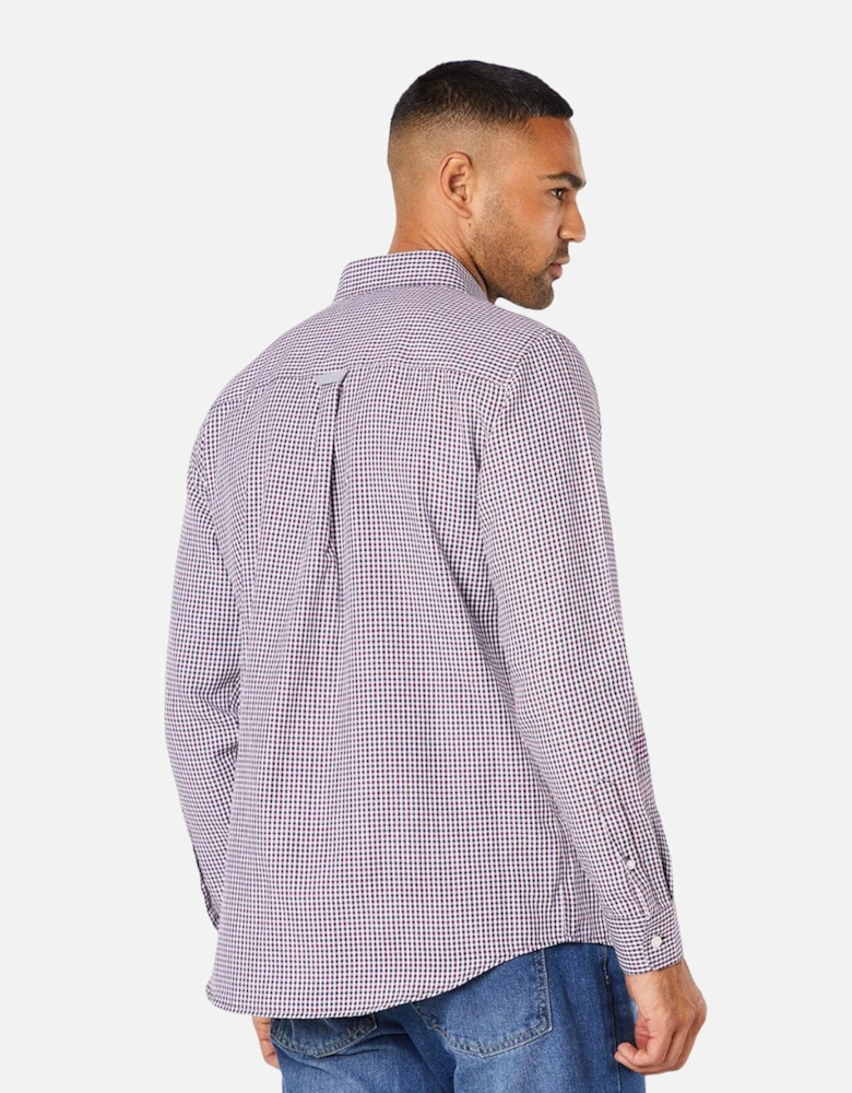 Mens Gingham Check Long-Sleeved Shirt