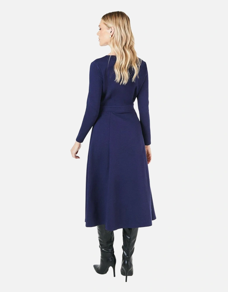 Womens/Ladies Ponte Zip Front Midi Dress