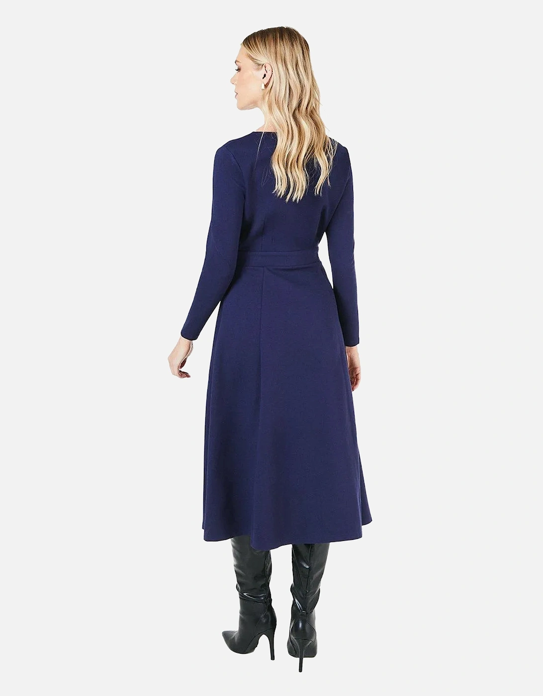 Womens/Ladies Ponte Zip Front Midi Dress