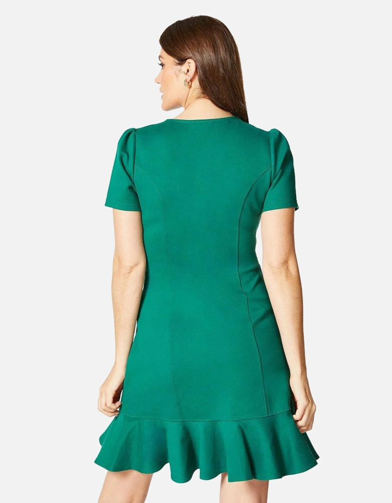 Womens/Ladies Ponte Zip Front Shift Dress