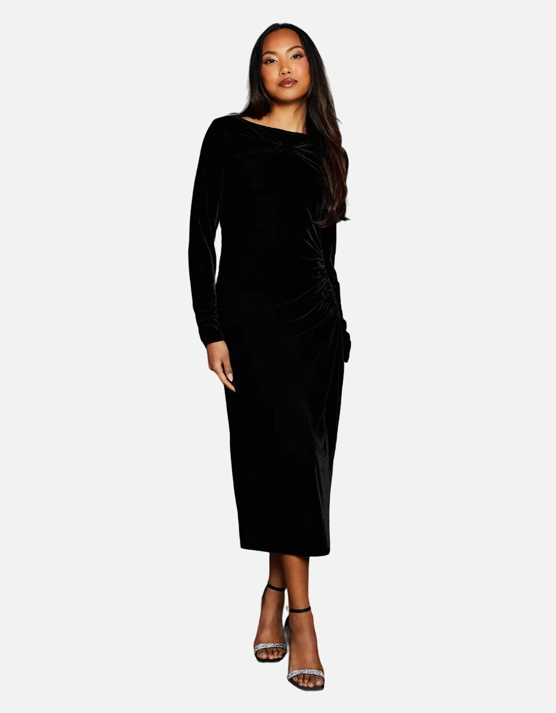 Womens/Ladies Front Knot Midi Dress