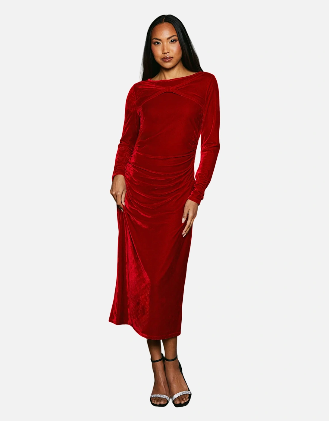 Womens/Ladies Front Knot Midi Dress