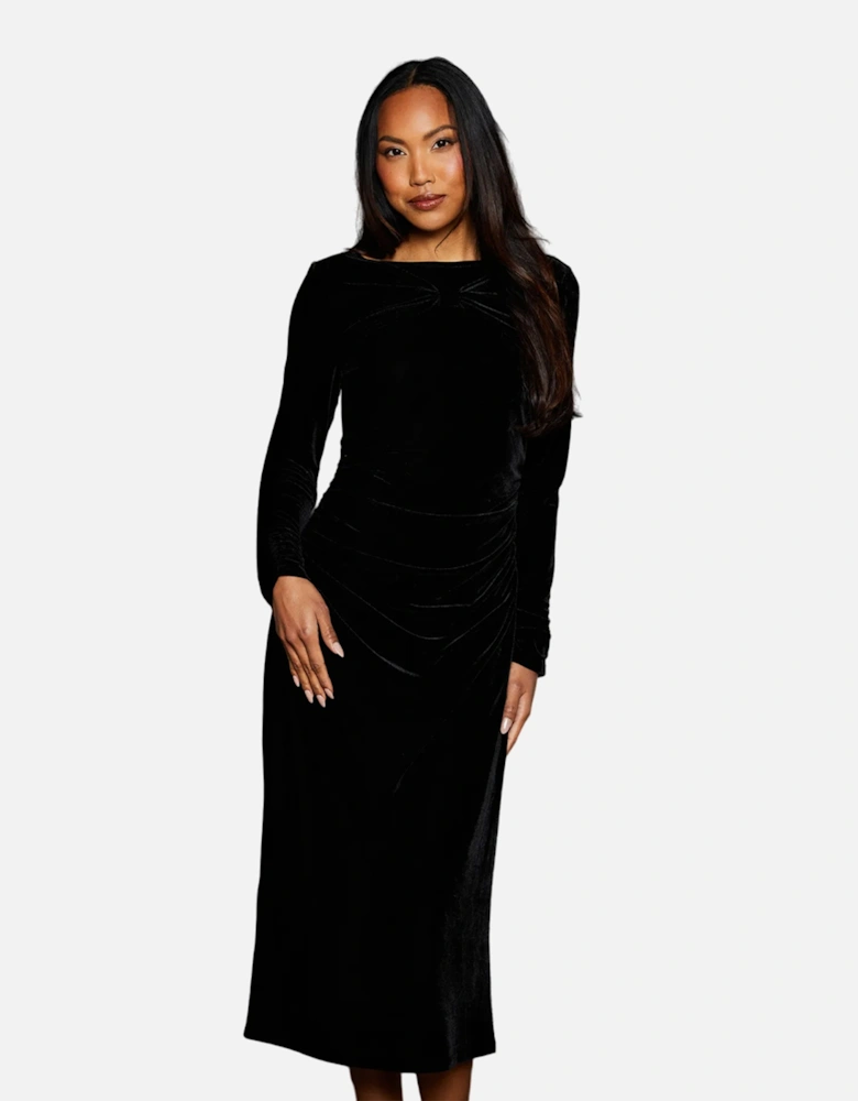 Womens/Ladies Front Knot Midi Dress