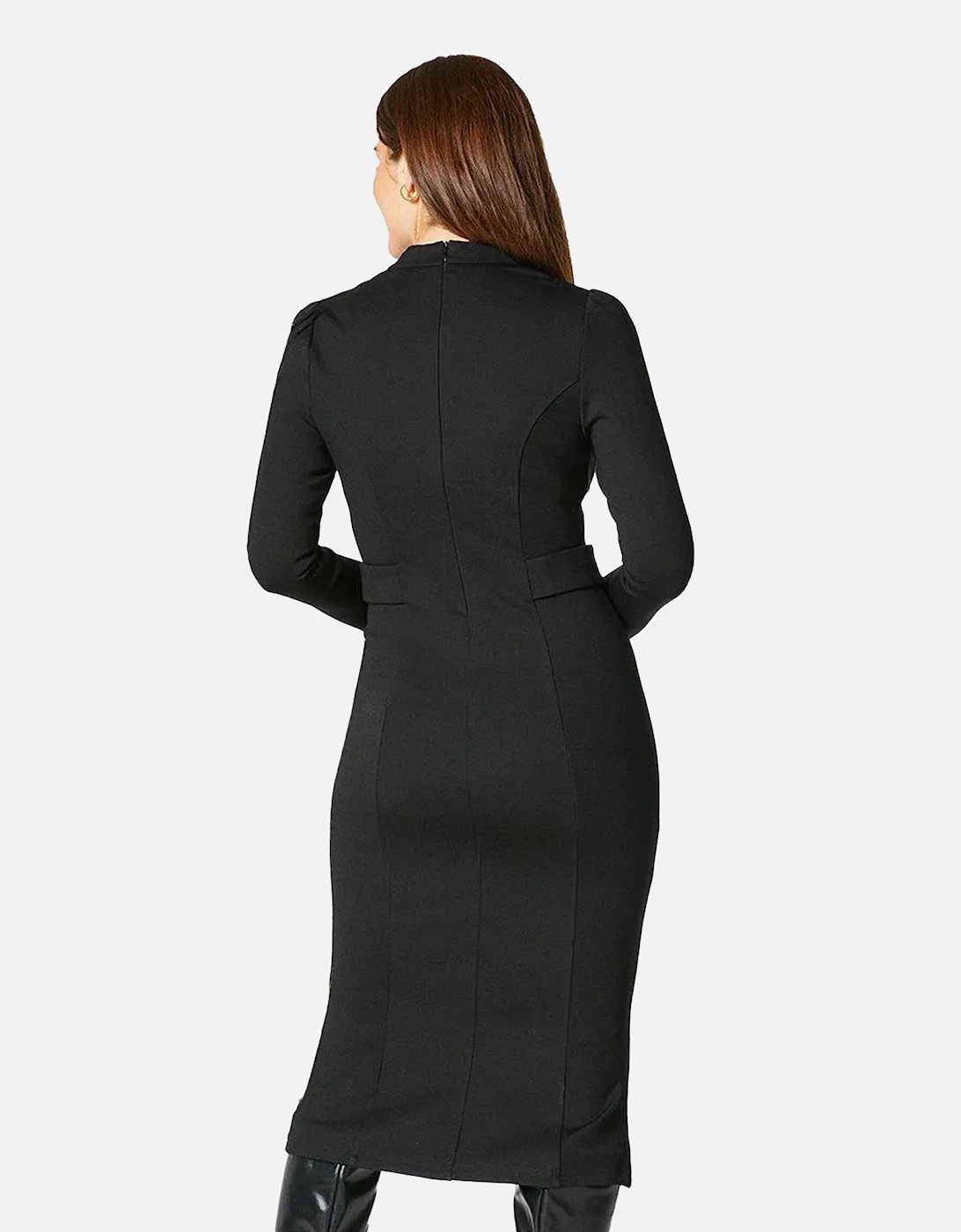 Womens/Ladies Ponte Tab Waist Midi Dress