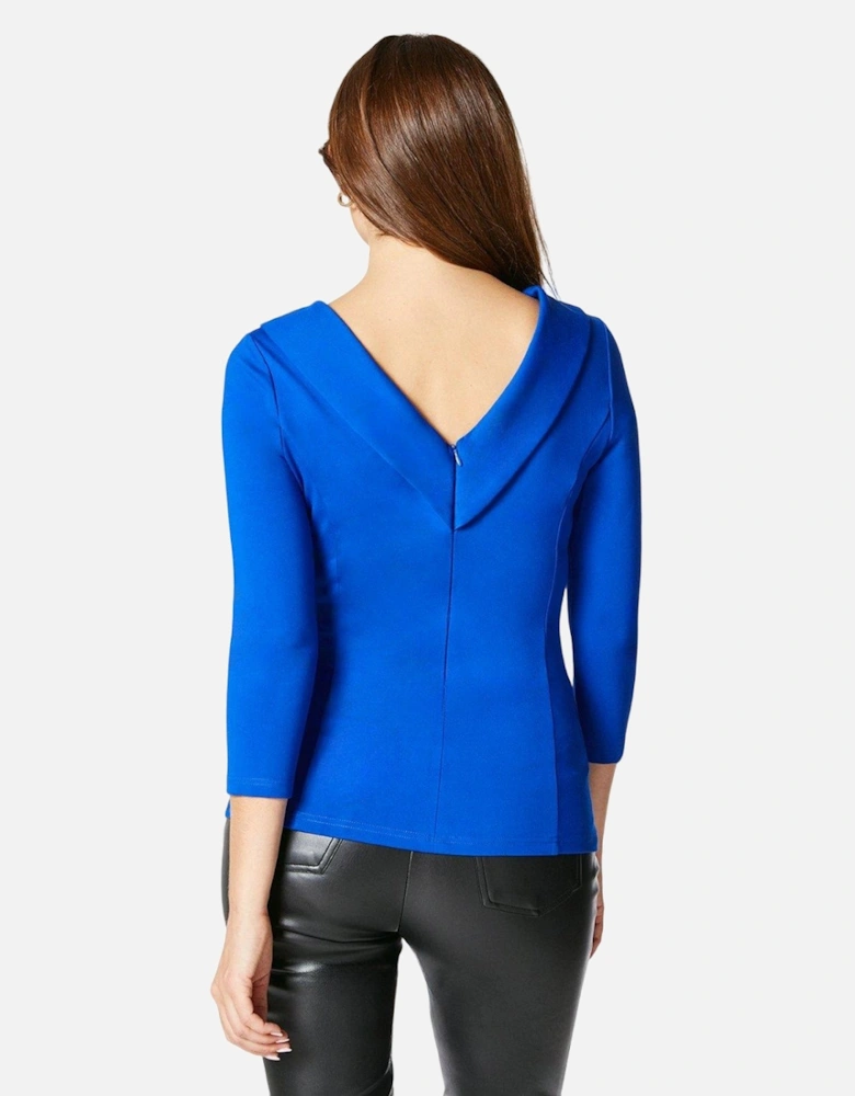 Womens/Ladies Ponte Shawl Collar Top