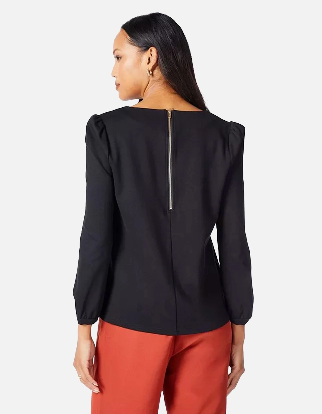 Womens/Ladies Ponte Zip Detail Top