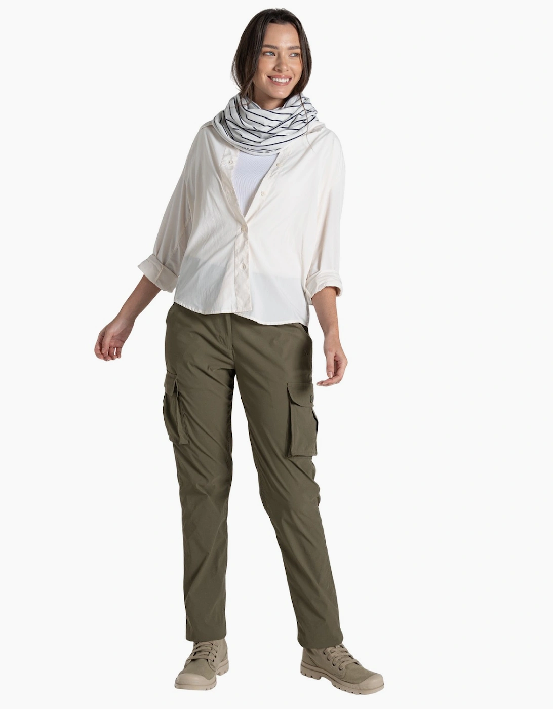Craghoppers Women's White Unisex Infinity Ii Striped Nosilife Scarf - Size: One Size