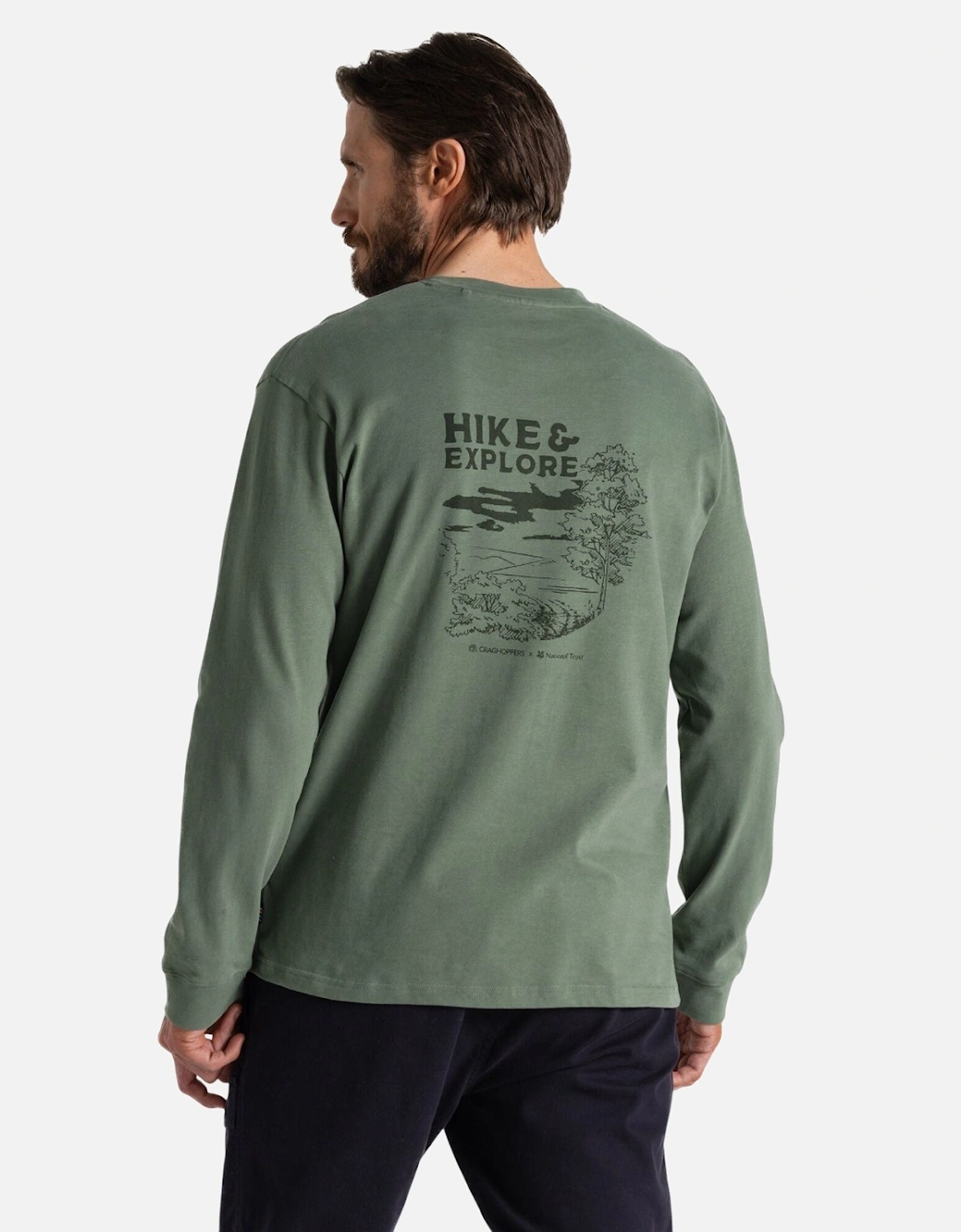 Mens National Trust Limestone Long-Sleeved T-Shirt