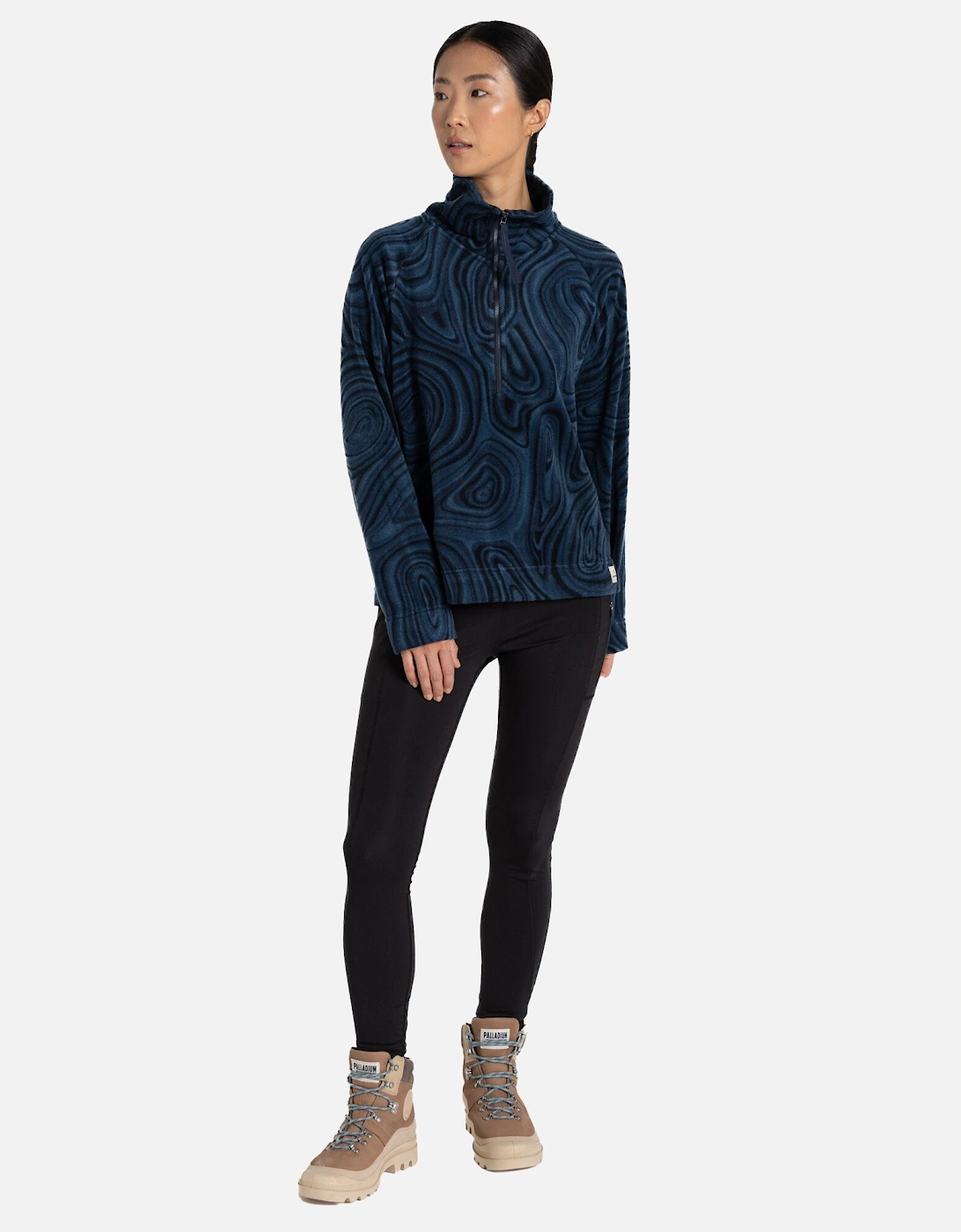 Womens/Ladies Abstract Half Zip Fleece Top