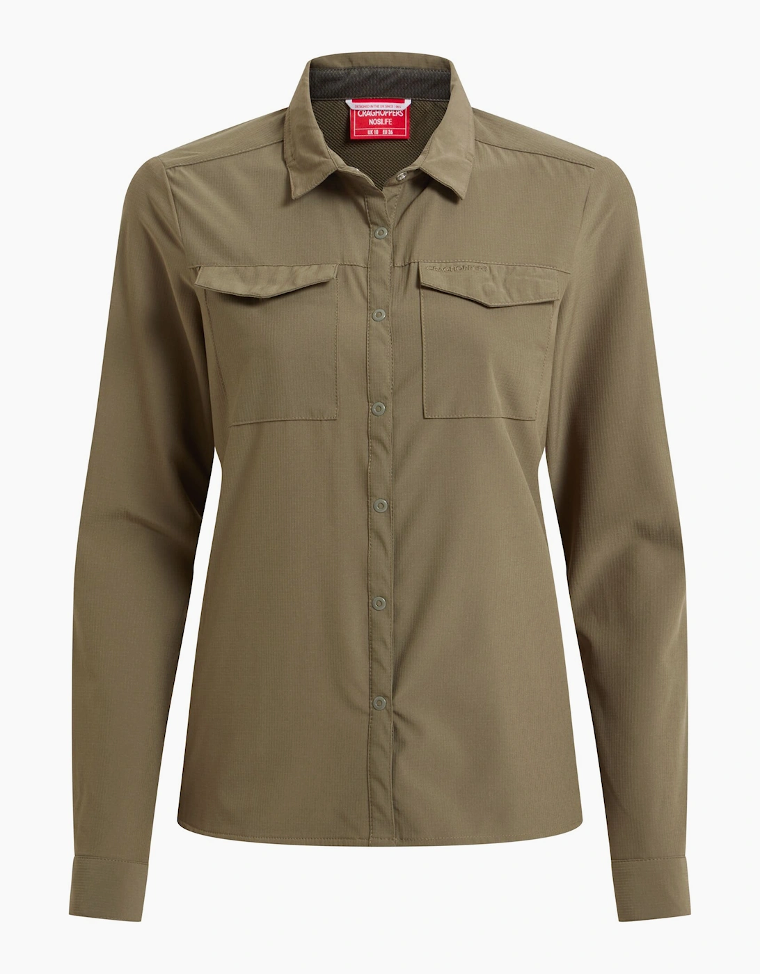 Craghoppers Women's Wild Olive / Nosilife Pro Iii Nosilife Long-Sleeved Shirt - Size 10 UK