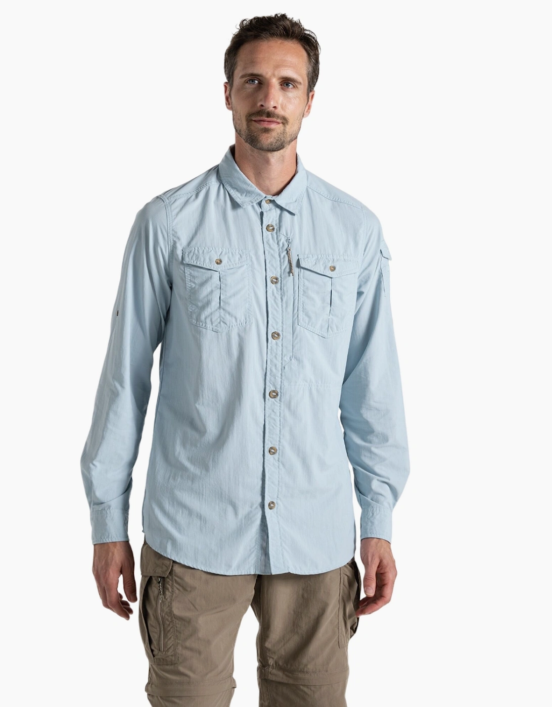 Craghoppers Men's Blue Adventure Iii Nosilife Long-Sleeved Shirt - : 40/Regular L