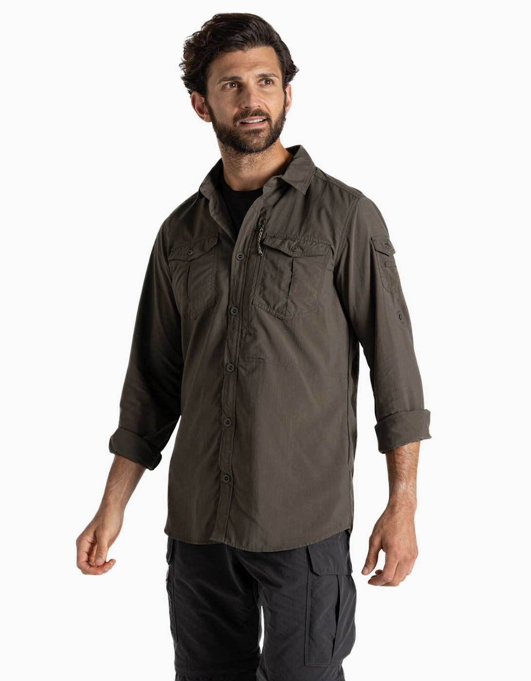 Craghoppers Men's Brown Adventure Iii Nosilife Long-Sleeved Shirt  44/Regular Xxl
