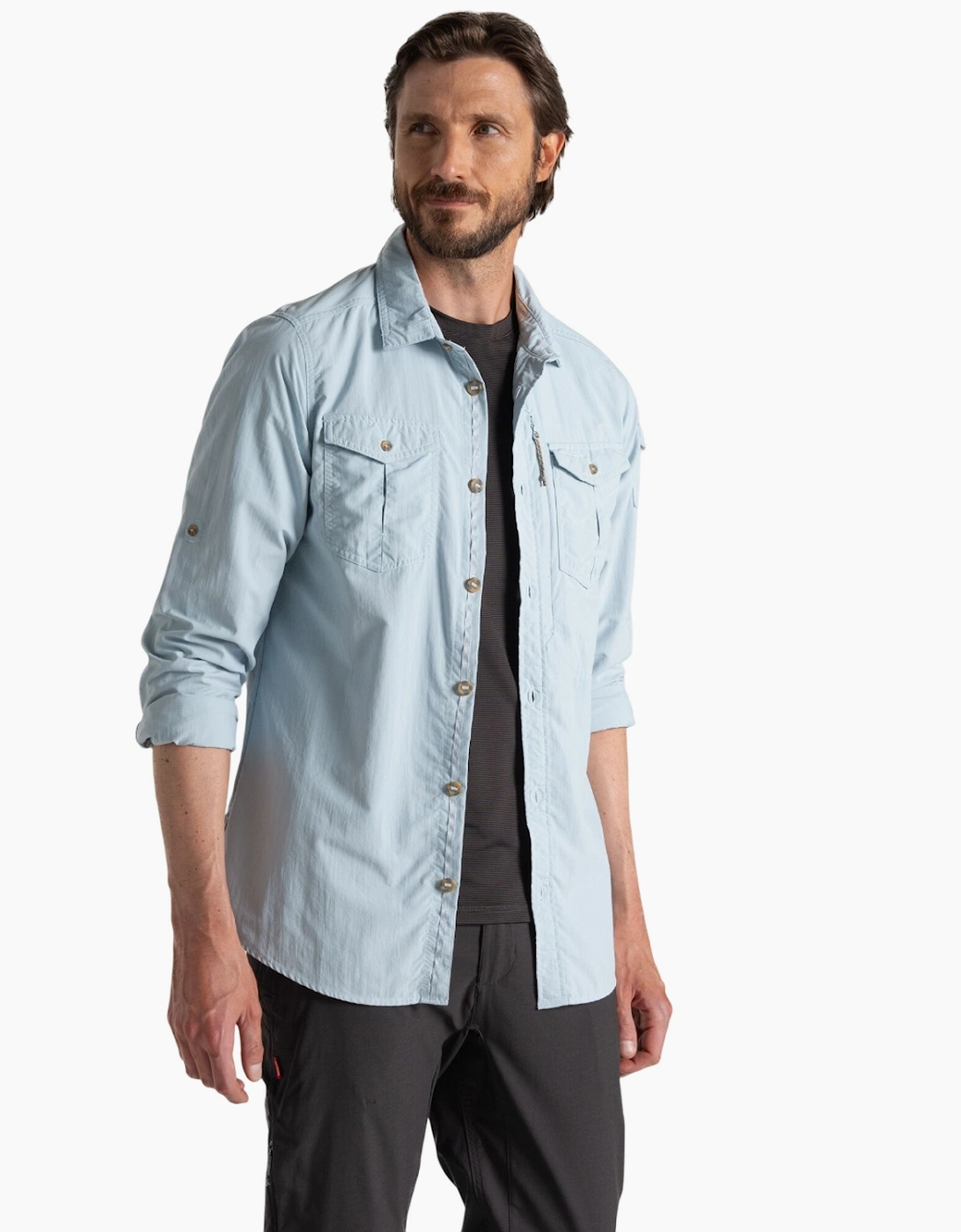 Craghoppers Men's Blue Adventure Iii Nosilife Long-Sleeved Shirt  44/Regular Xxl