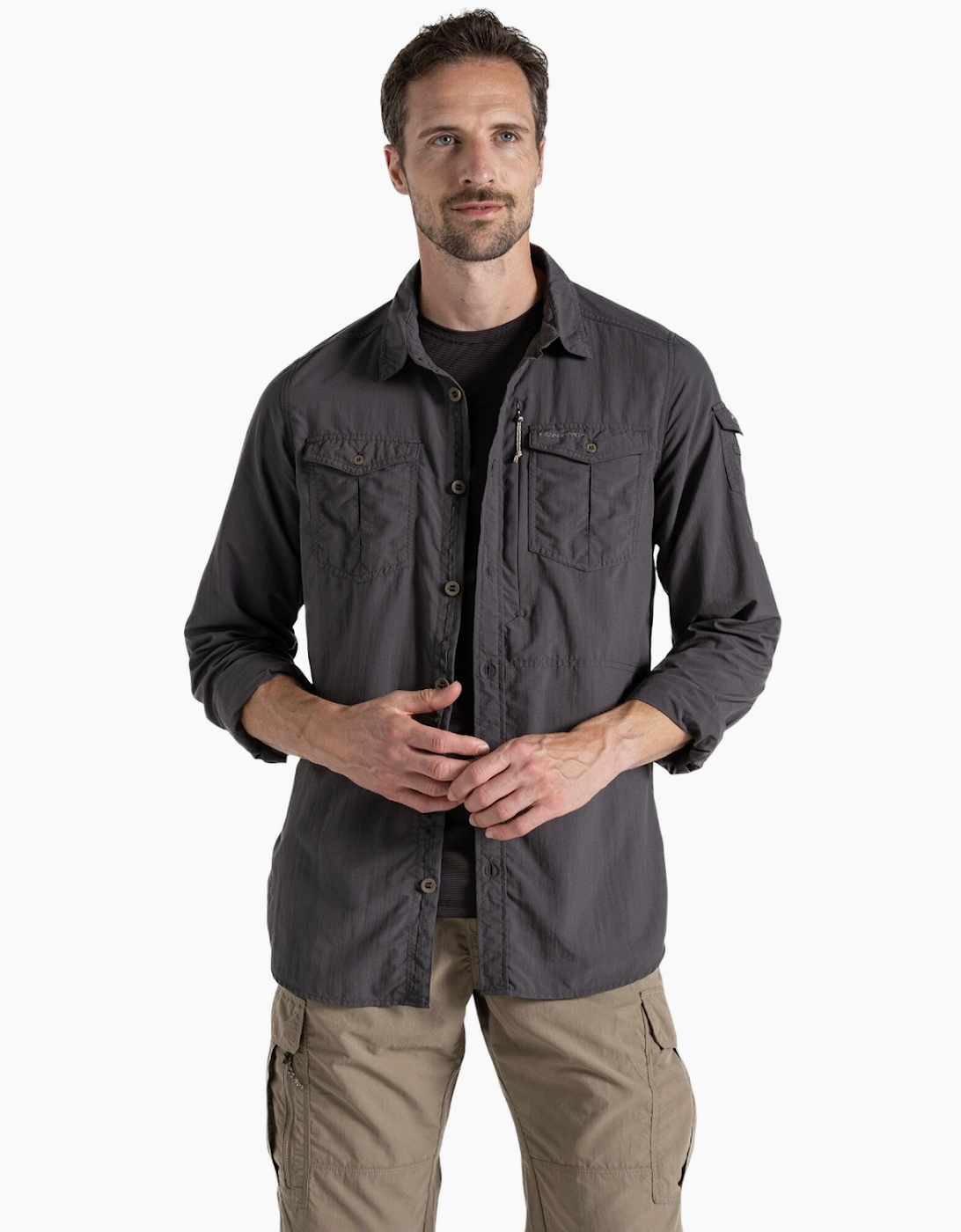Craghoppers Men's Grey Adventure Iii Nosilife Long-Sleeved Shirt  44/Regular Xxl