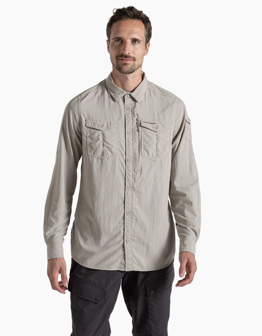 Craghoppers Men's Grey Adventure Iii Nosilife Long-Sleeved Shirt - : 42/Regular Xl