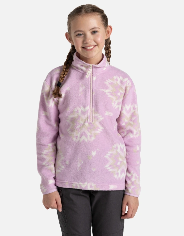 Childrens/Kids Calke Snowflake Half Zip Fleece Top