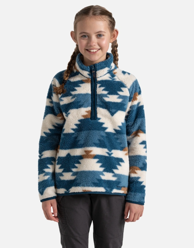 Childrens/Kids Pico Geometric Half Zip Fleece Top