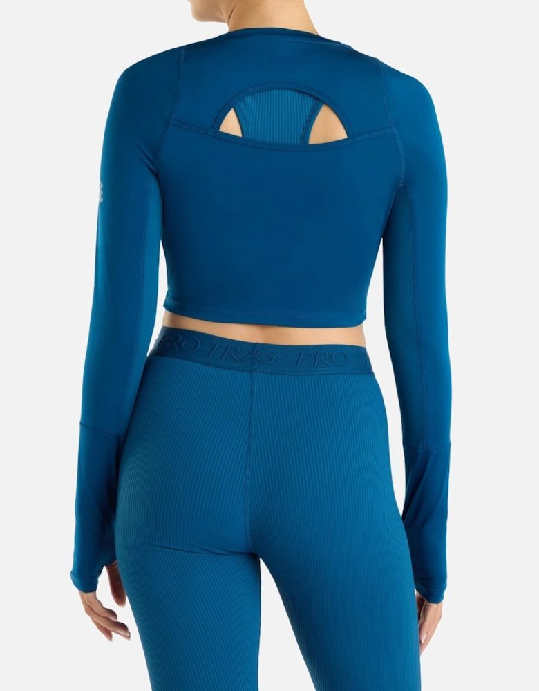 Womens/Ladies Pro Long-Sleeved Training Crop Top