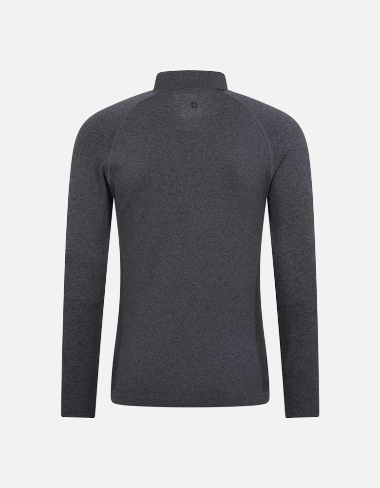 Mens Ventina Seamless Zip Neck Base Layer Top