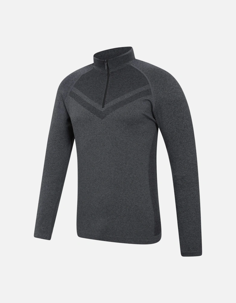 Mens Ventina Seamless Zip Neck Base Layer Top