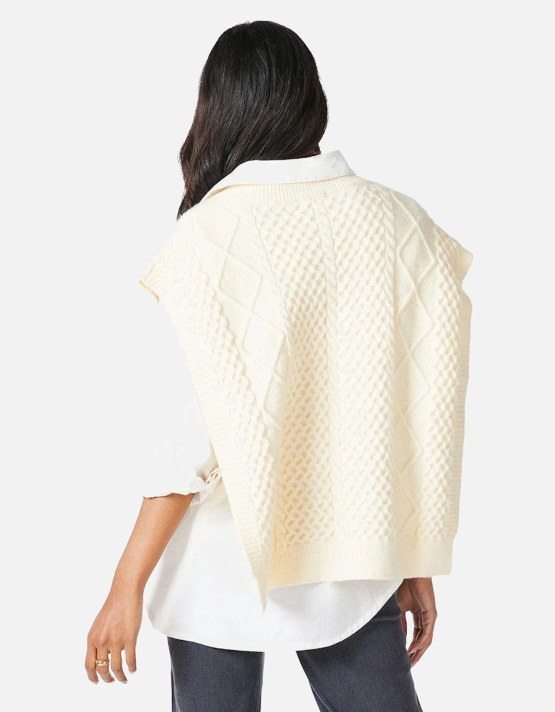 Womens/Ladies Cable Knit V Neck Tabard