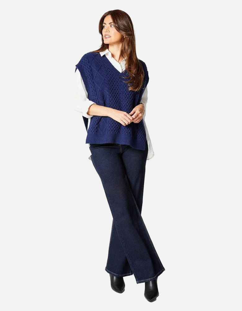 Womens/Ladies Cable Knit V Neck Tabard