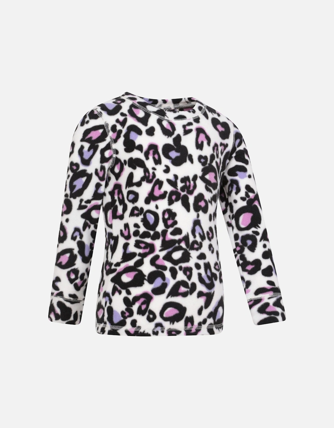 Childrens/Kids Leopard Print Polar Fleece Base Layer Set