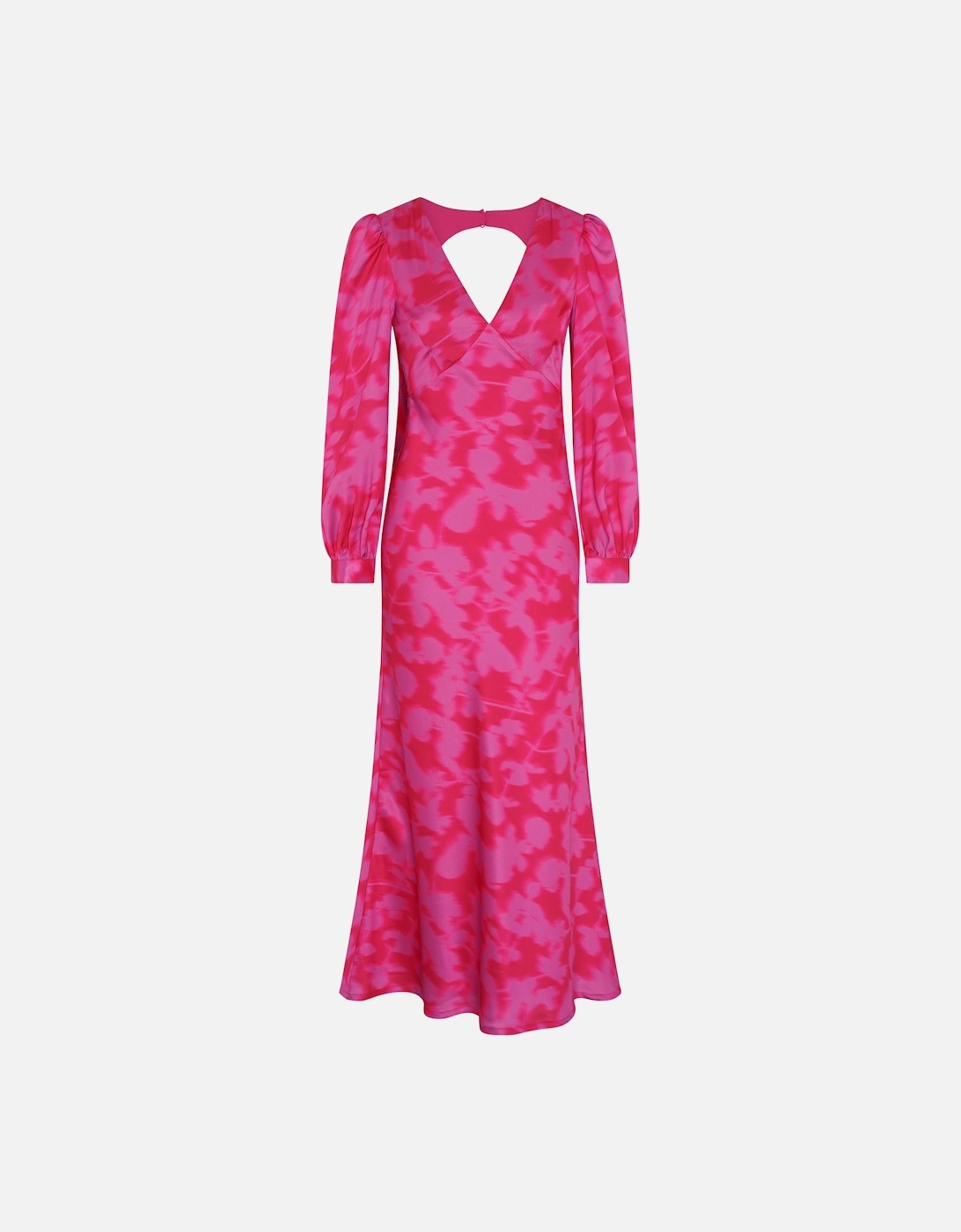 Francoise Dress in Magenta Blurred Floral