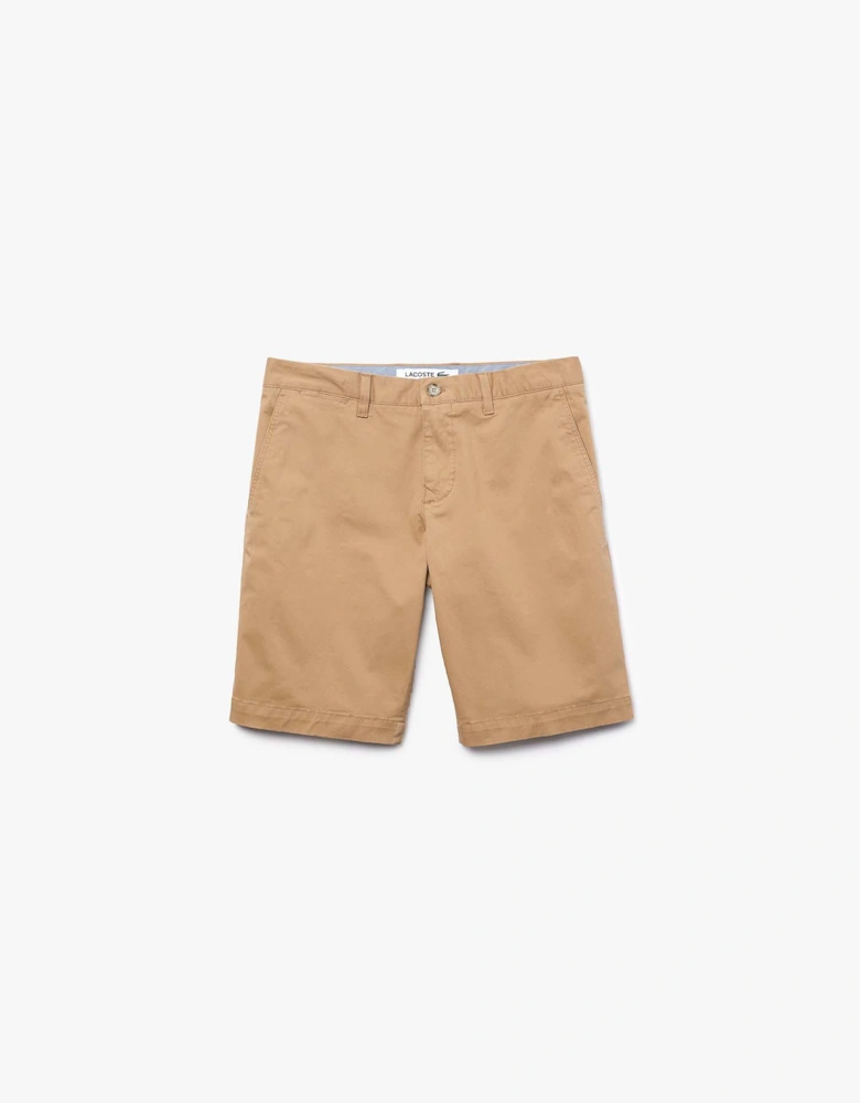 Mens Slim Fit Stretch Gabardine Bermuda Shorts