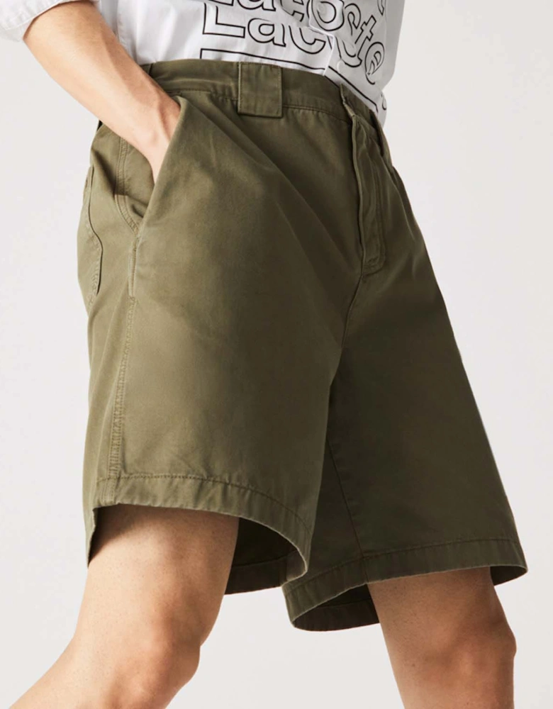 Mens Relaxed Fit Soft Cotton Cargo Bermuda Shorts