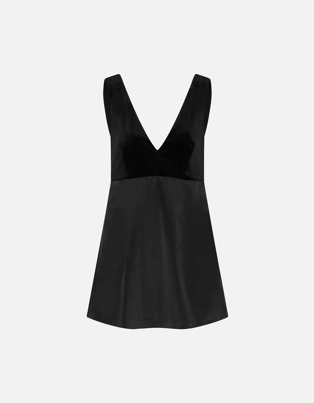 Bowlyn Velvet Bow Dress in Black