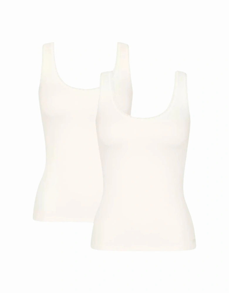 Go 2-Pack Stretch Tank Tops, White