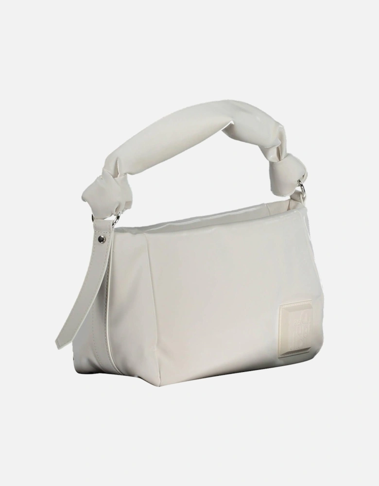 White Elegant Shoulder Bag with Adjustable Strap and Logo