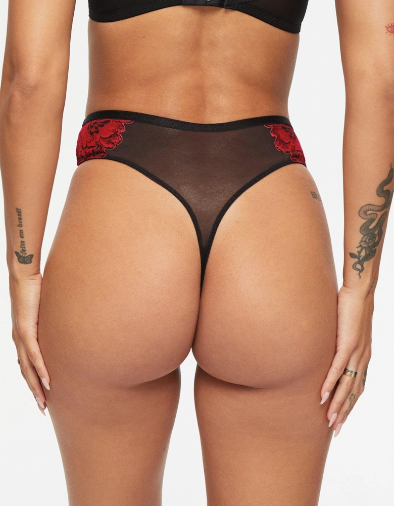 Nightfall High Waist Thong - Black/Multi