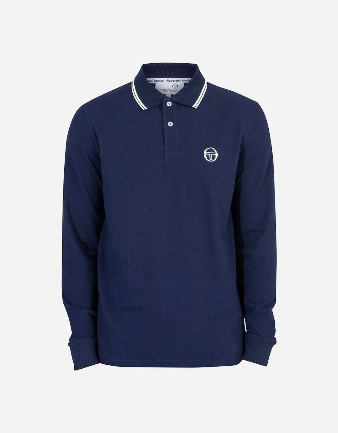 020 Long Sleeve Polo Shirt - Maritime Blue/Gardenia, 2 of 1