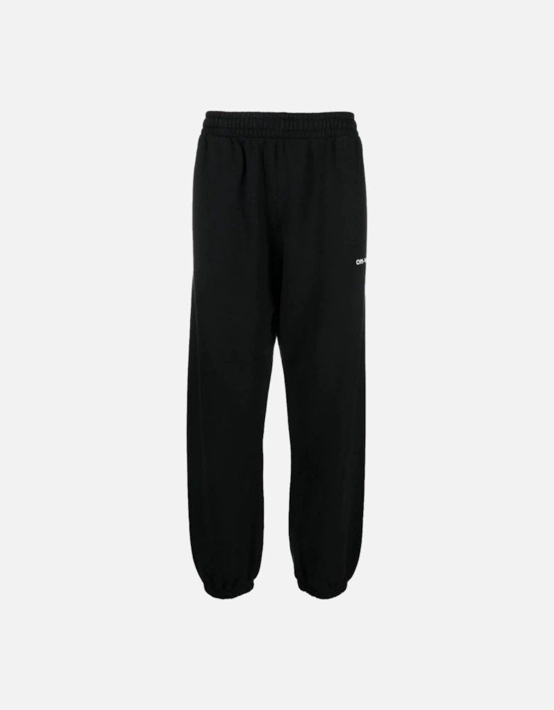 Caravag Diag Design Slim Cuffed Black Sweatpants