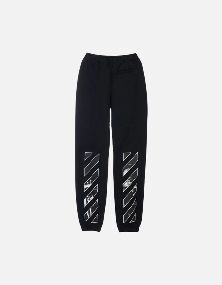 Caravag Diag Design Slim Cuffed Black Sweatpants