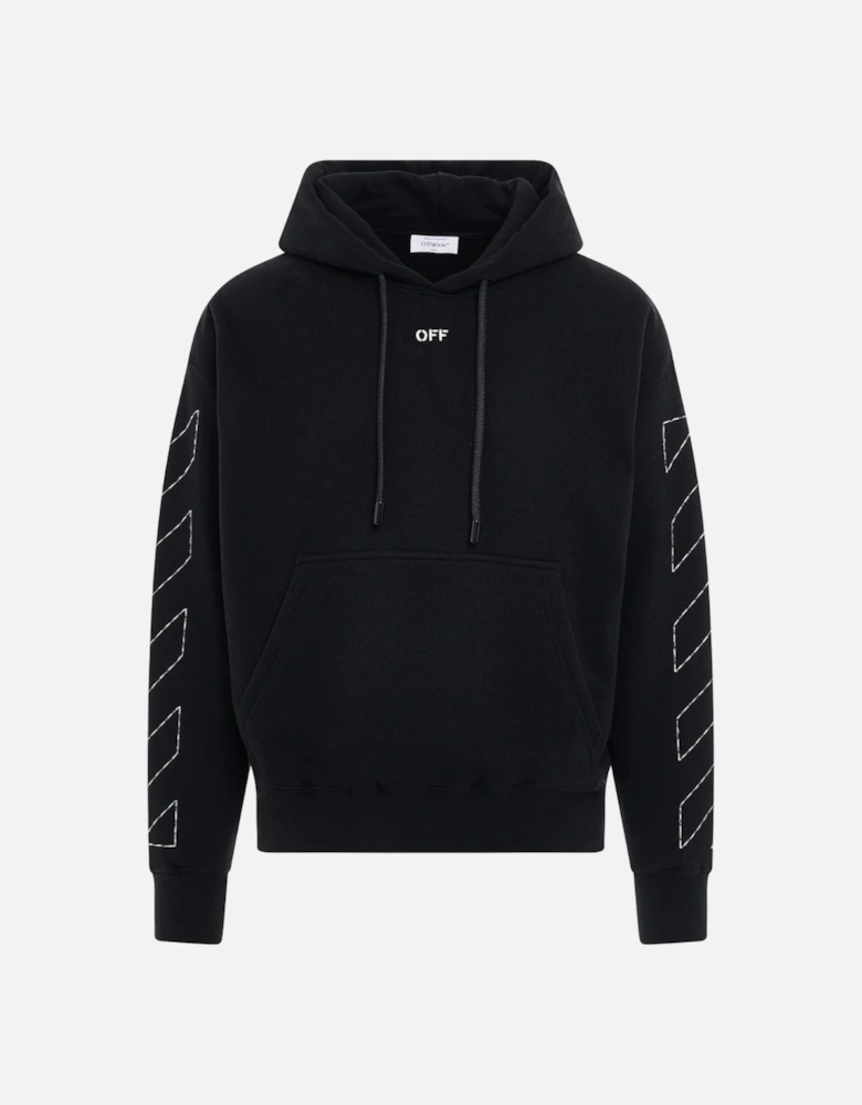 Off Stitch Diag Design Skate Fit Black Hoodie