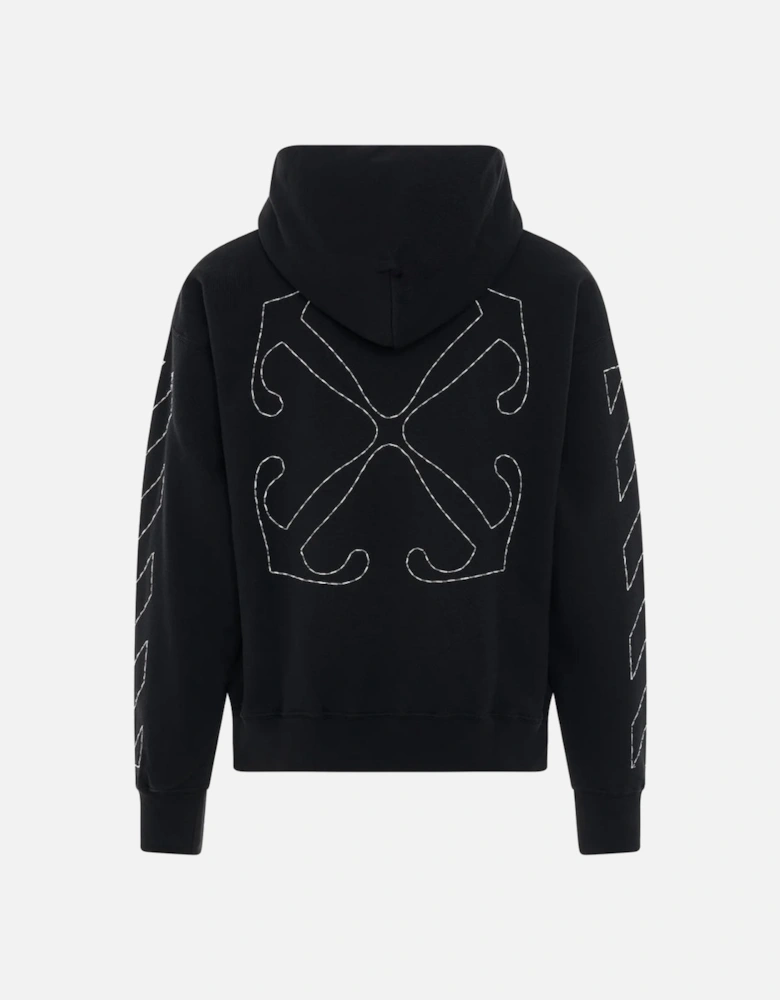 Off Stitch Diag Design Skate Fit Black Hoodie