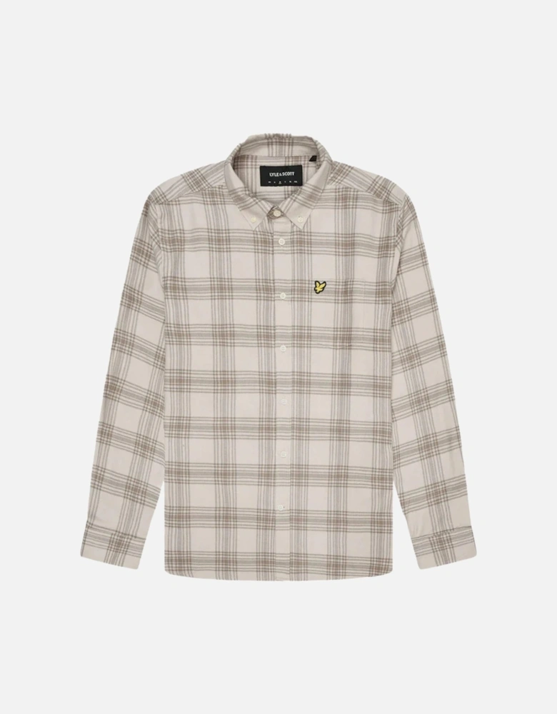 Lyle & Scott Tonal Check Long Sleeve Beige Flannel Shirt