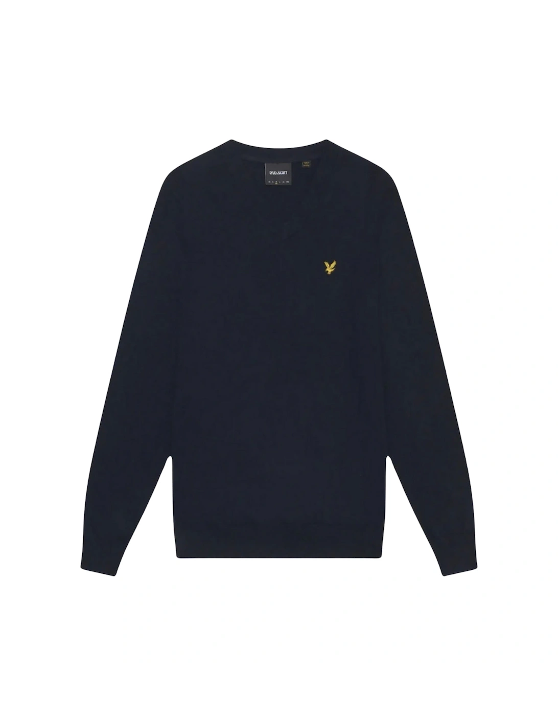 Men's Lyle & Scott V-Neck Dark Navy Blue Pull Over Jumper - Black - Size: L