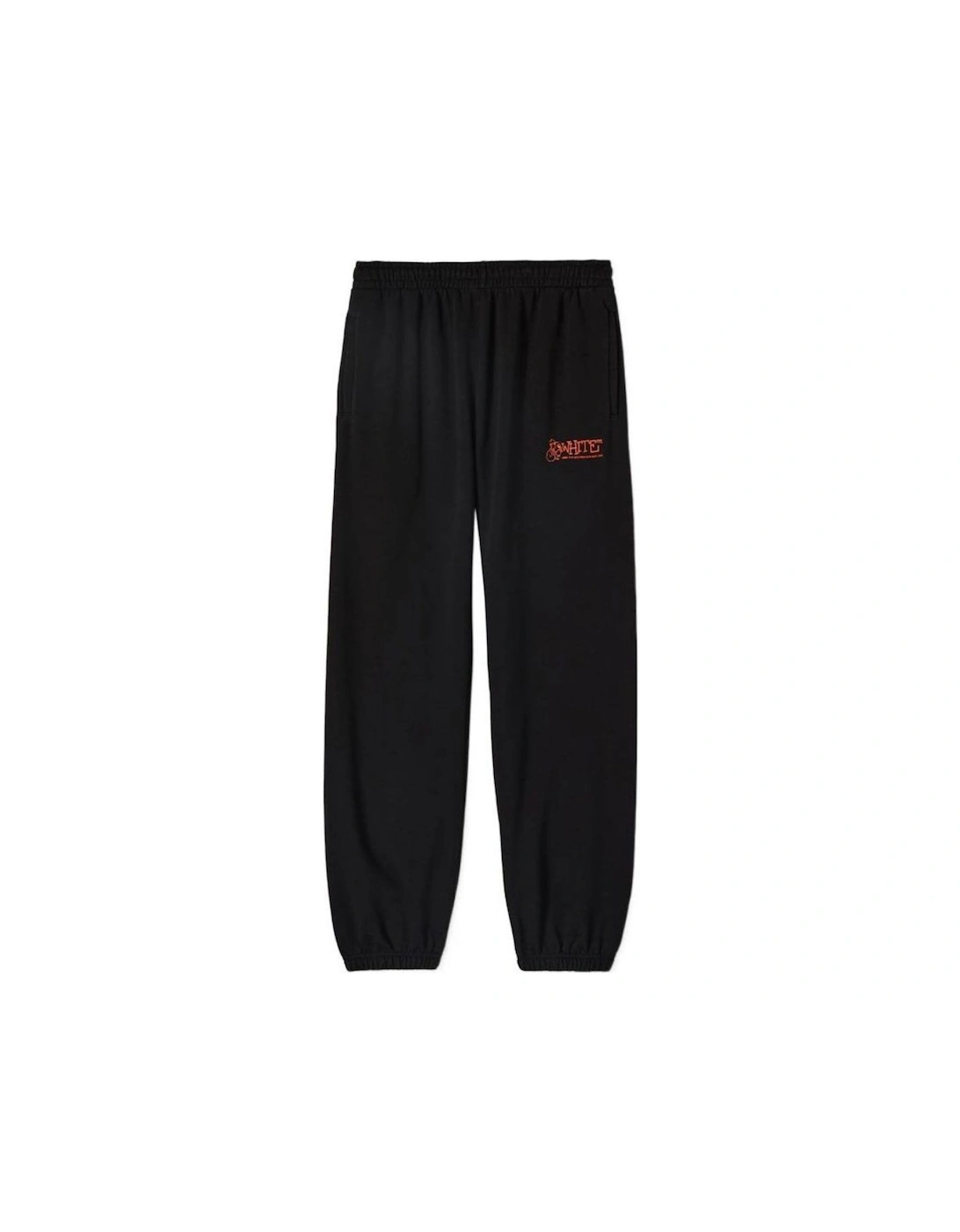 Men's Off-White Graffiti Arrow Crew Design Slim Cuffed Black Sweatpants - Size: 35/34/32